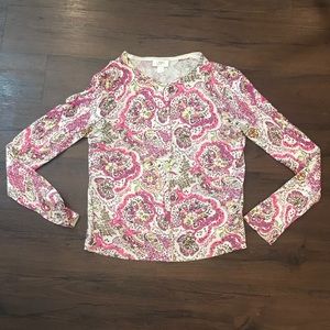LOFT Cotton Paisley Cardigan